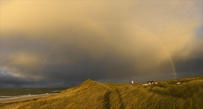 Dune Landscape with Rainbow and List-ost Lighthouse