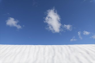 Snow surface with sky and cloud