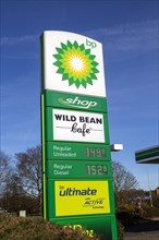 BP forecourt petrol and diesel fuel prices