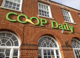 Co-Op Daily shop sign on front of store