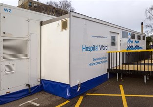 Hospital Ward temporary NHS building. Vanguard Health Care