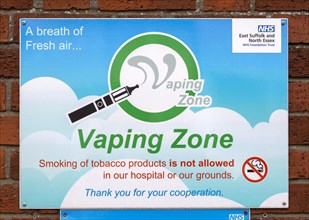 Vaping Zone smoking notice sign