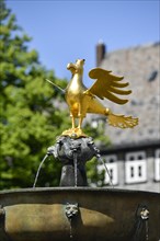 Market fountain with golden eagle