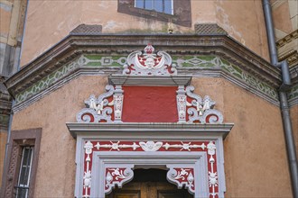 Gable of a door in the castle courtyard