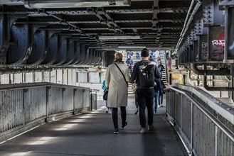 Passers-by at the railway underpass at Friedrichstraße S-Bahn station