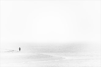 Single person on the shore of the North Sea