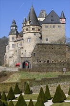View of double castle Buerresheim Castle with Trier Castle from the Middle Ages