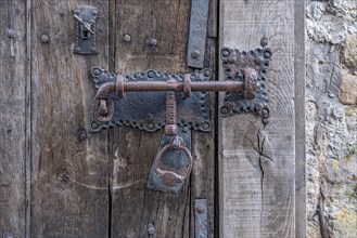 Iron forged padlock with lock
