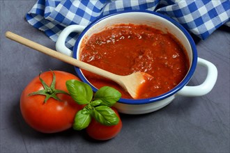 Tomatoes and peel with tomato sauce