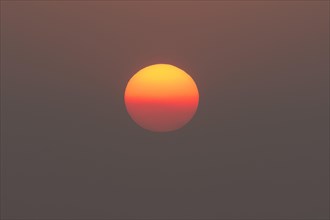Red setting sun