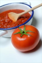 Tomato and peel with tomato sauce