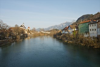 View across the Lech River to the Franciscan Monastery