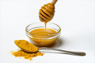 Bee honey with turmeric and turmeric powder