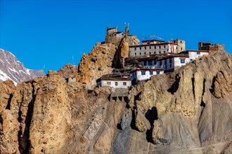Dhankar Monastery on a cliff in Himalayas