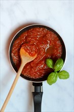 Pan with tomato sauce