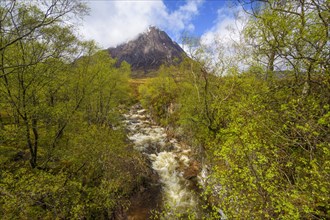 River Coupal and mountain range Buachaille Etive Mor