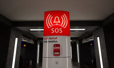 Emergency call box in the new underground station Museumsinsel
