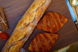 French fresh croissants and artisan baguette tradition