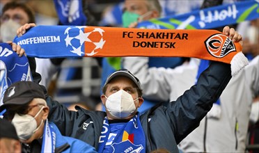 Hoffenheim fan with combined fan scarf FC Shakhtar Donetsk