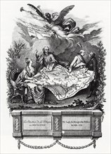 Allegory on the situation of the Kingdom of Poland in 1773. Copper engraving by Johann Esaias Nilson