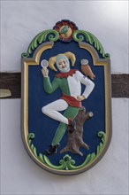 Relief of Till Eulenspiegel at the Ratsapotheke in the old town