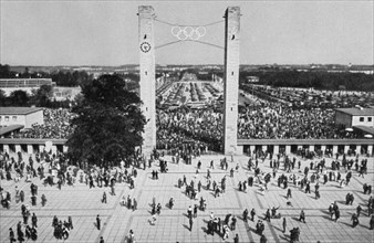 The East Gate of the Olympic Stadium on 1 August 1936