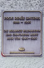 Memorial plaque by the sculptor Prof. Renee Sintenis