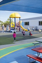 Children playing at a Preschool playground in San Diego