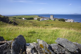 Irish landscape view of Renvyle Castle along Wild Atlantic way. County Galway