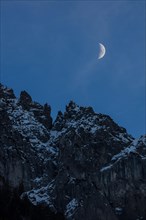Moonrise over mountains