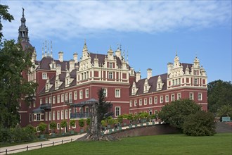The New Muskau Palace built in the neo-Renaissance style