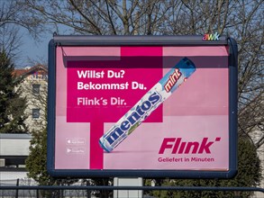 Advertising poster of the delivery service Flink