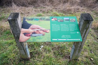Information board on the hiking trail in the nature reserve