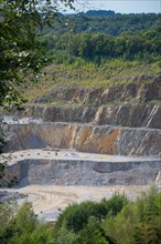 View of limestone quarrying
