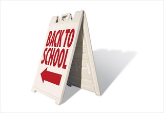 Back to school tent sign isolated on a white background