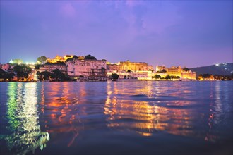 View of famous romantic luxury Rajasthan indian tourist landmark