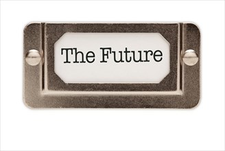 The future file drawer label isolated on a white background