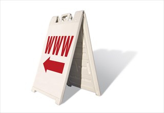 WWW tent sign isolated on a white background