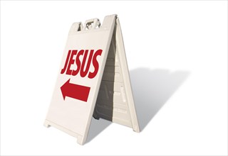 Jesus tent sign isolated on a white background