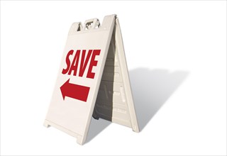 Save tent sign isolated on a white background