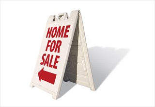 Home for sale tent sign on a white background
