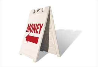Money tent sign isolated on a white background