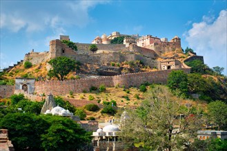 Vintage retro effect filtered hipster style image of Kumbhalgarh fort famous indian tourist landmark. Rajasthan