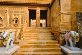 Laxmi Nath Ji Ka Mandir Laxminath Temple Hindu shrine inside Jaisalmer Fort. Jaisalmer