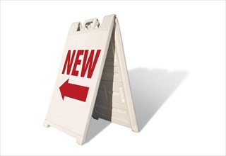New tent sign isolated on a white background