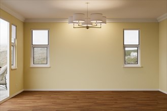 Newly remodeled room of house with wood floors
