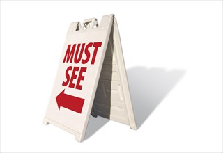 Must see tent sign isolated on a white background