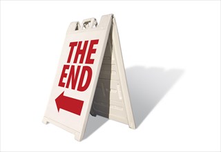 The end tent sign isolated on a white background