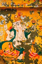 Ganesh Ganesha Indian Hindu god image painted on wall. Jaiasalmer