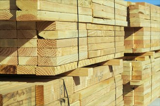 Abstract stack of construction wood